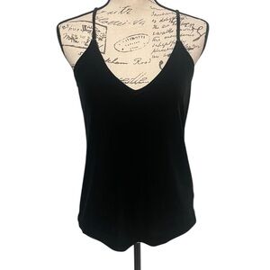 Veronica M black velvet cami top XS adjustable straps made in USA